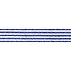 Horizontal Stripes Ribbon - Dark Blue and White 16 mm